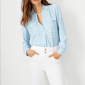 NWT - Ann Taylor gingham camp shirt in size -Small